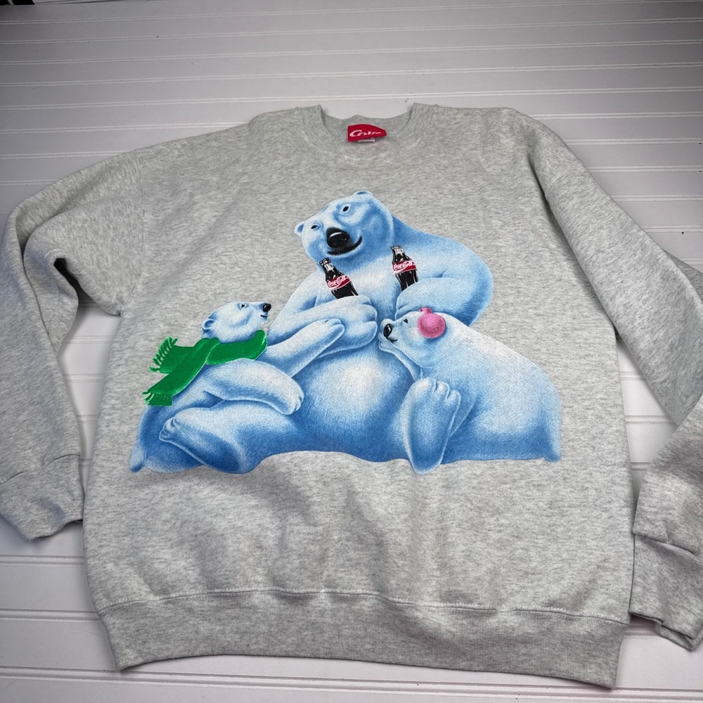 Vintage Coca Cola Women's XL Polar Bear Crewneck Sweatshirt 90s